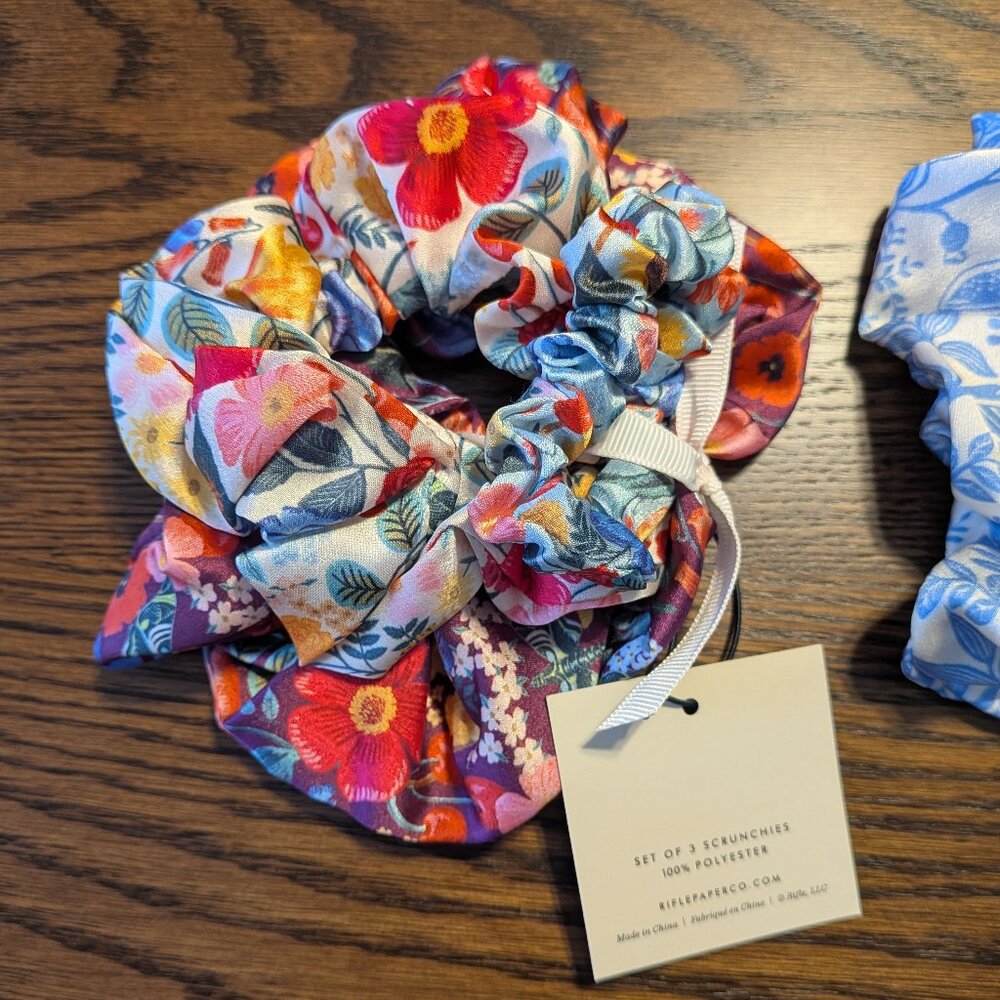 Set of 7 rifle paper co scrunchies